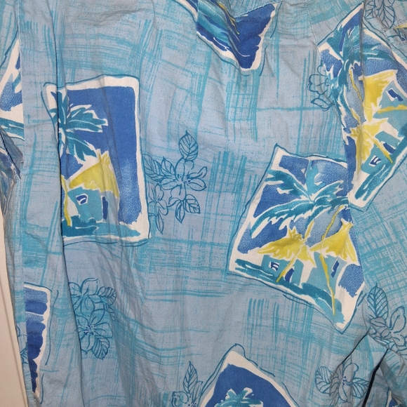 Willi Smith Blue Tropical Print Capris - Picture 5 of 7